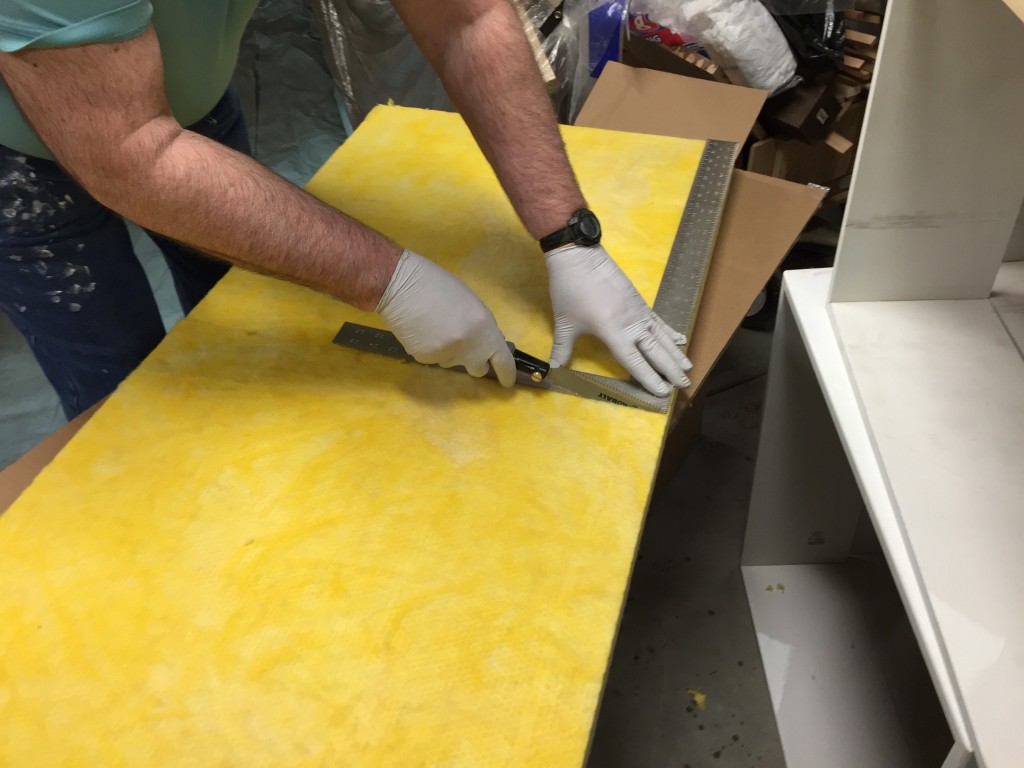 Cutting a fiberglass panel in half